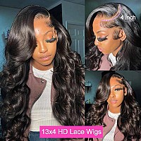 13X4 Body Wave Lace Front Wigs Human Hair 16 Inch Hd Lace Front Wigs Human Hair Pre Plucked 180 Density Black Glueless Lace Fron