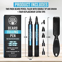 Viking Revolution Beard Pen 2 Pack Black Beard Pencil Filler For Men Lapiz Para Barba De Hombre Beard Filler For Men Water