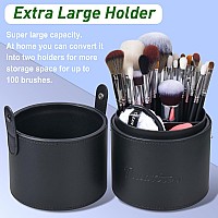 Bueart Design Pro Makeup Artist 34Pcs Deluxe Real Goat Hair Horse Hair Makeup Brushes Set With Extra Large Holder High End Profe