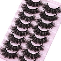 False Eyelashes Thick 20Mm Lashes Mink Fluffy Volume 3D Fake Eyelashes Dramatic Full Long Faux Mink Eye Lashes Pack 8 Pairs Big