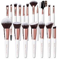 Bueart Design 18Pcs Ultra Soft Wood Handle Makeup Brushes Set Make Up Brushes Face Brush Foundation Powder Blending Blush Brushe