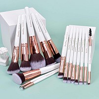 Bueart Design 18Pcs Ultra Soft Wood Handle Makeup Brushes Set Make Up Brushes Face Brush Foundation Powder Blending Blush Brushe