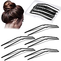 Mtlee 24 Pcs U Shaped Hair Pins Ballet Bobby Pins For Updo With Storage Box Metal U Bun Hair Forks For Women Girls Thick Thi