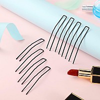 Mtlee 24 Pcs U Shaped Hair Pins Ballet Bobby Pins For Updo With Storage Box Metal U Bun Hair Forks For Women Girls Thick Thi