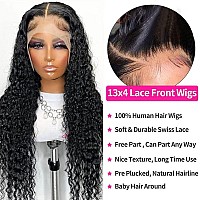 Kiss Love 13X4 Deep Wave Lace Front Wigs Human Hair 180 Density Wet And Wavy Hd Lace Frontal Wigs Human Hair Pre Plucked Bleach