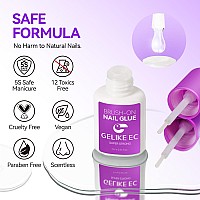 Gelike Ec Strong Adhesive Nail Glue Brush On Nail Glue For Acrylic Nails Tips Press On Nails Quickdrying Nail Bond Super D