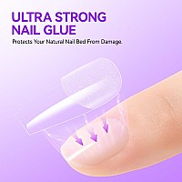 Gelike Ec Strong Adhesive Nail Glue Brush On Nail Glue For Acrylic Nails Tips Press On Nails Quickdrying Nail Bond Super D