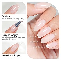 Gelike Ec Sheer Nude Gel Polish Set Jelly Nail Polish Light Pink Gel With Liner Neutral Color Jelly Soak Off Uv Gel Nails For