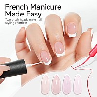 Gelike Ec Sheer Nude Gel Polish Set Jelly Light Pink Gel Nail Polish With Gel Liner Neutral Color Jelly Nail Polish Soak Off U