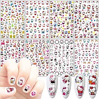 8 Sheets Cartoon Nail Stickers 3D Selfadhesive Nail Decals Nail Art Supplies Designer Nail Stickers For Women Girls Nail Design