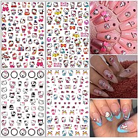 8 Sheets Cartoon Nail Stickers 3D Selfadhesive Nail Decals Nail Art Supplies Designer Nail Stickers For Women Girls Nail Design