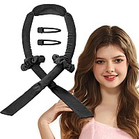 Wekin Heatless Hair Curler, Hair Curling Rod Headband for Long Hair, Velvet Hair Curling Wrap Set.(Black)