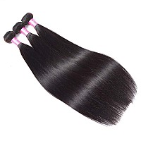 Fq Straight Hair One Bundle 24 Inch 100 Unprocessed Peruvian Virgin Human Hair Straight Bundles Double Weft Straight Human Hair