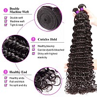 Luduna Deep Wave Bundles Human Hair Brazilian Virgin Hair 100 Unprocessed Brazilian Virgin Remy Hair Deep Curly Weave Bundles F