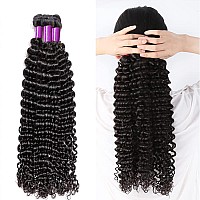 Deep Wave Human Hair Bundles 100 Unprocessed Brazilian Virgin Hair Deep Curly 3 Bundles Hair Extensions Natural Black For Women