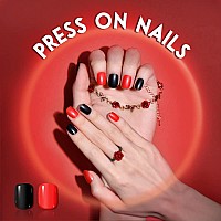 Tsmaddts Short Press On Nails 24 Colors Short Fake Nails With Glue Glossy Press On Nails For Women 720Pcs Fake Nails For Diy