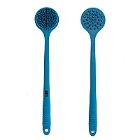 Eot Wellness Bendable Long Handled Silicone Back Scalp Scrubber Bath Shower Back Brush Shampoo Scalp Massager Shampoo Brus