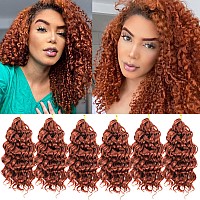 Gogo Curl Crochet Hair 8 Inch 6 Packs Short Beach Curl Water Wave Curly Crochet Braids Hair Deep Wave Synthetic Braiding Hair