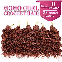 Gogo Curl Crochet Hair 8 Inch 6 Packs Short Beach Curl Water Wave Curly Crochet Braids Hair Deep Wave Synthetic Braiding Hair