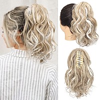 Seikea 12 Highlight Ponytail Extension Pt001 Ella Claw Short Thick Wavy Curly Jaw Clip In Fake Pony Tails Fake Hair Soft Natur