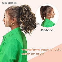 Seikea 12 Highlight Ponytail Extension Pt001 Ella Claw Short Thick Wavy Curly Jaw Clip In Fake Pony Tails Fake Hair Soft Natur