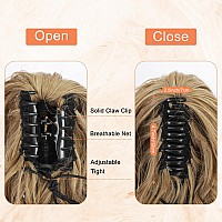 Seikea 12 Highlight Ponytail Extension Pt001 Ella Claw Short Thick Wavy Curly Jaw Clip In Fake Pony Tails Fake Hair Soft Natur