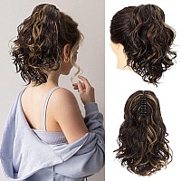 Seikea 12 Short Claw Highlight Ponytail Extension Pt001 Ella Wavy Curly Thick Jaw Clip In Hair Extensions Ponytail Soft Natura