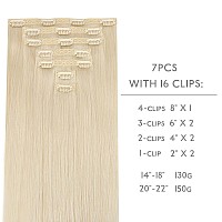 Wennalife Genius Seamless Clip In Hair Extensions Human Hair 7Pcs Ultra Invisible 50 Thinner Seamless Hair Extensions Clip In P