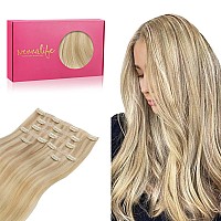 Wennalife Genius Seamless Clip In Hair Extensions Human Hair 7Pcs Ultra Invisible 50 Thinner Seamless Hair Extensions Clip In L