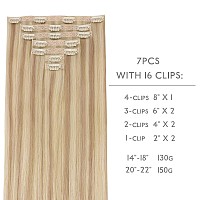 Wennalife Genius Seamless Clip In Hair Extensions Human Hair 7Pcs Ultra Invisible 50 Thinner Seamless Hair Extensions Clip In L