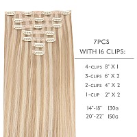 Wennalife Genius Seamless Clip In Hair Extensions Human Hair 7Pcs Ultra Invisible 50 Thinner Seamless Hair Extensions Clip In D