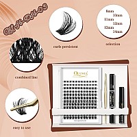 Quewel Diy Eyelash Extensions Kit 144 Pcs Lash Clusters Eyelash Applicator Tool Super Hold Bond And Seal Clusters Lash Glue R