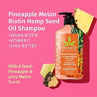 Hempz Biotin Shampoo Sweet Pineapple Honey Melon For Thinfine Hair Growth Strengthening Of Dry Damaged And Color Treat