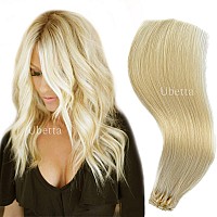 Clip in Hair Extensions Real Human Hair,Platinum Blonde Hair Extensions Clip in Human Hair, 7 Pieces 70G Real Hair Extensions Remy Human Hair Clip in Extensions 14 Inch Double Wefts Clip ins for Women