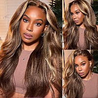 Yiroo Hair 12A Highlight Honey Blonde Kinky Straight Human Hair Wig 13X4 Hd Lace Front Wigs For Women Yaki Straight Glueless Lac