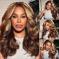 Yiroo Hair 12A Highlight Honey Blonde Kinky Straight Human Hair Wig 13X4 Hd Lace Front Wigs For Women Yaki Straight Glueless Lac