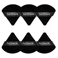 Facemade 12 Pieces Face Powder Puff With A Travel Case Soft Makeup Puff With A Container Triangle Velour Makeup Sponge For Loo