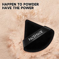 Facemade 12 Pieces Face Powder Puff With A Travel Case Soft Makeup Puff With A Container Triangle Velour Makeup Sponge For Loo