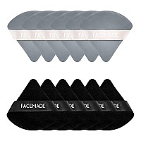 Facemade 12 Pieces Face Powder Puff With A Travel Case Soft Makeup Puff With A Container Triangle Velour Makeup Sponge For Loo