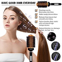 Round Ceramic Ion Thermal Barrel Brush Set With Boar Bristles 4 Different Sizes For Blow Drying Straightening Adding Volume