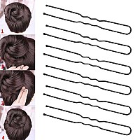 Tbestmax 300 Hair Bun Bobby Pins U Shaped Pin With Box Hair Grips To Clip Ballet Hair Net For Women 7 Cm28 Inch Black