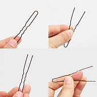 Tbestmax 300 Hair Bun Bobby Pins U Shaped Pin With Box Hair Grips To Clip Ballet Hair Net For Women 7 Cm28 Inch Brown