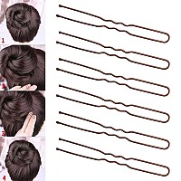 Tbestmax 300 Hair Bun Bobby Pins U Shaped Pin With Box Hair Grips To Clip Ballet Hair Net For Women 7 Cm28 Inch Brown