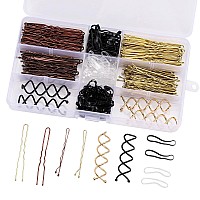 Tbestmax Hair Pins Set100 Pcs U Pins 100 Pcs Bobby Pins Clips 6 Spiral Spin Hair Pins And 150 Rubber Bands Hair Grips To Clip