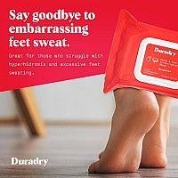 Duradry Antiperspirant Wipes Maximum Strength Antiperspirant For Hands Feet Deodorizing Sweat Wipes Talcfree Blocks Swe