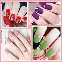 Silpecwee 16 Sheets Youthful Solid Color Nail Wraps For Women Nail Polish Strips Gel Nail Strips Self Adhesive Nail Polish Stick