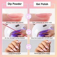 Rednee 33Pcs Nail Dip Powder Kit Starter Set 24 Summer Colors Classic Pink White With Dipping Powder 14 Essential Liquid Set