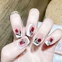 Magrace Short Square Press On Nails Fall Cute Fake Nails Tips With Designs False Nails Press On 24 Pcs Stick On Nails For Women