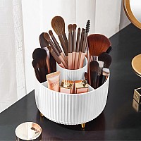 Diesisa Makeup Brush Holder Organizer360 Rotating Makeup Brush Organizer5 Slot Make Up Brushes Cup For Cosmetics Nail Polish