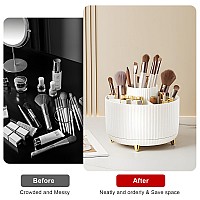 Diesisa Makeup Brush Holder Organizer360 Rotating Makeup Brush Organizer5 Slot Make Up Brushes Cup For Cosmetics Nail Polish